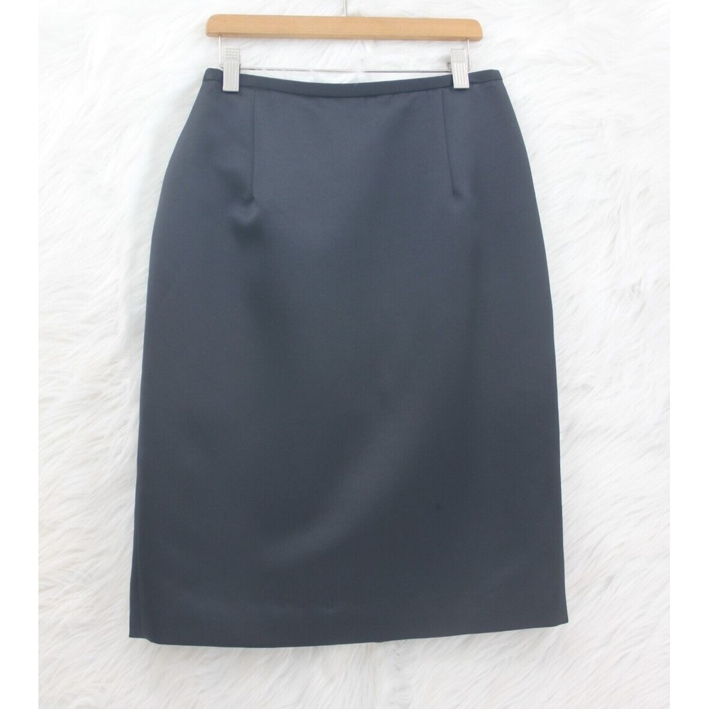 Zola Evening Women's Black Satin Lined Pencil Straight Back Zip Skirt Sz 6 #1646